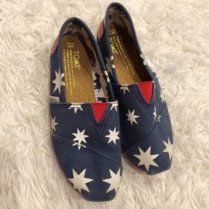 Tom’s Union‎ Jack British Flag Stars Canvas Shoes Red White Blue 7